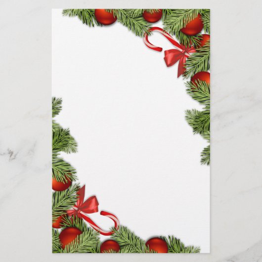 kerstsnoepje en boomdetail briefpapier (Voorkant)
