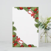 kerstsnoepje en boomdetail briefpapier (Staand voorkant)