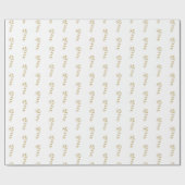 kerstsnoepje wit goudpatroon leuk schattig cadeaupapier (Vlak)