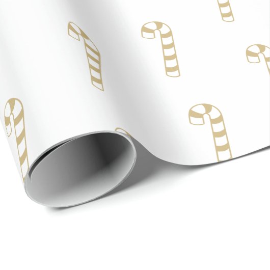kerstsnoepje wit goudpatroon leuk schattig cadeaupapier (Rol Hoek)