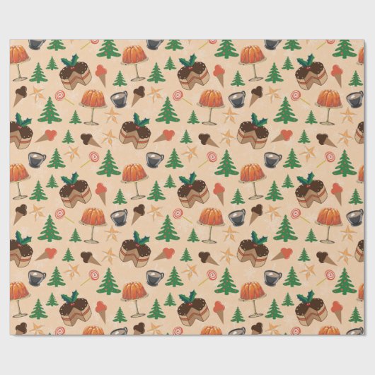 kerstsnoepjes cadeaupapier (Vlak)