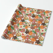 Kerstsnoepjes cadeaupapier (Uitgerold)
