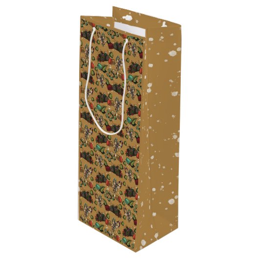 Kerstsnoepjes- Coco (Kleur) Wijn Tas Cadeautas (Voorkant Gekanteld)