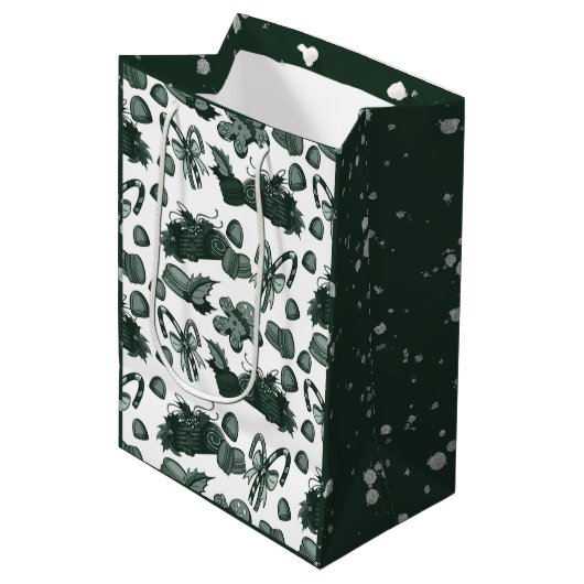 Kerstsnoepjes - Den (effekt) Medium Cadeauzakje (Voorkant Gekanteld)