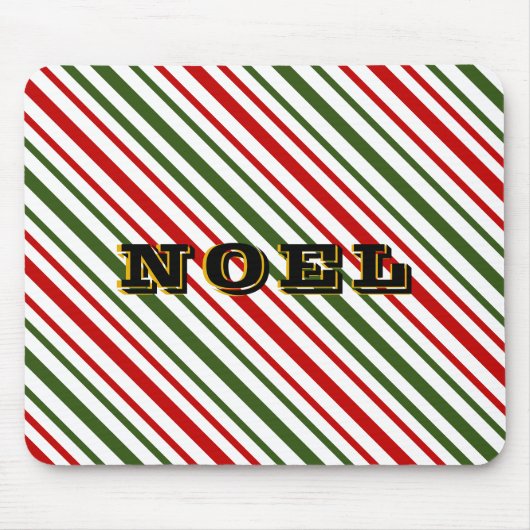 kerstsnoepjes diagonale strepes noel wood F Muismat (Voorkant)