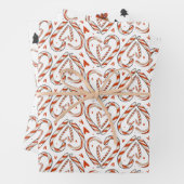 kerstsnoepjes, harten, bomen en cadeautjes inpakpapier vel (In situ)