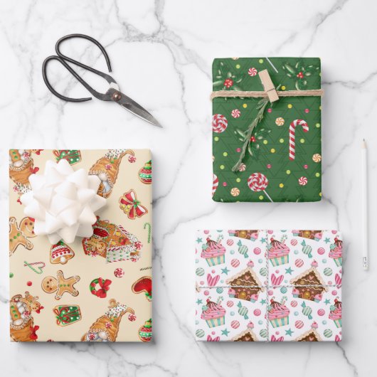 Kerstsnoepjes Inpakpapier Vel (Voorkant)