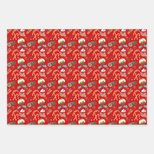 kerstsnoepjes Jule logge Inpakpapier Vel (Voorkant 3)