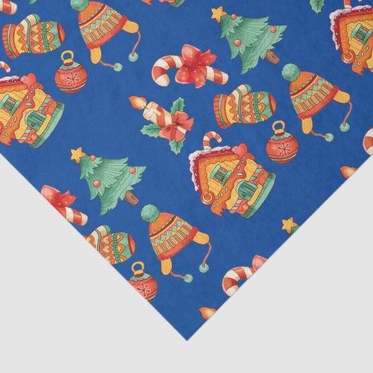 kerstsnoepjes, kaarsen en bomen tissuepapier (Detail)