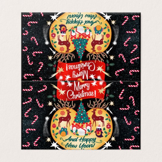 Kerstsnoepjes Kaart (Buitenkant ongevouwen)
