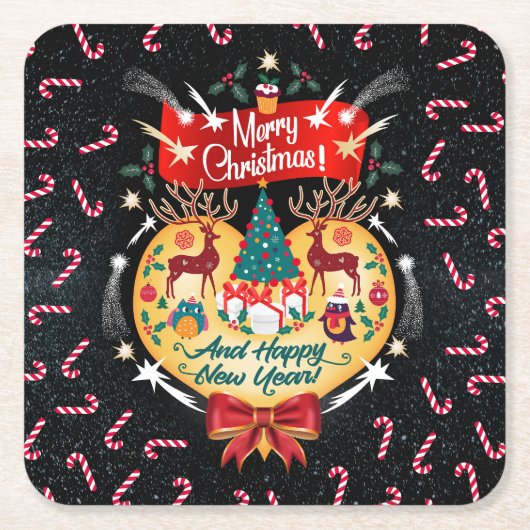 kerstSnoepjes Kartonnen Onderzetters (Voorkant)