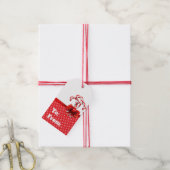 kerstsnoepjes met rode en witte Stippen Cadeaulabel (Met Touw)