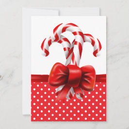 kerstsnoepjes met rode en witte Stippen Kaart