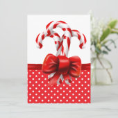 kerstsnoepjes met rode en witte Stippen Kaart (Staand voorkant)