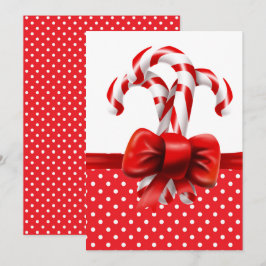 kerstsnoepjes met rode en witte Stippen Kaart