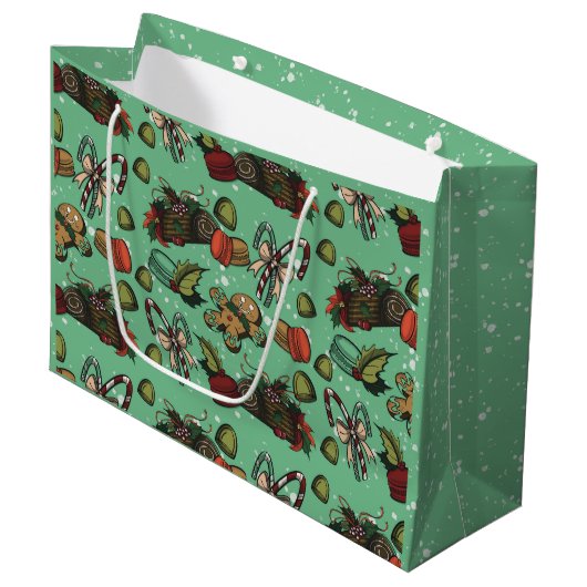 Kerstsnoepjes - Mint (Kleur) Groot Cadeauzakje (Voorkant Gekanteld)