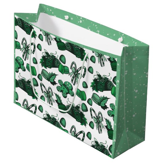Kerstsnoepjes- Munt (vast) Groot Cadeauzakje (Voorkant Gekanteld)