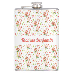 Kerstsnoepjes Patroon Gepersonaliseerde Fles Heupfles
