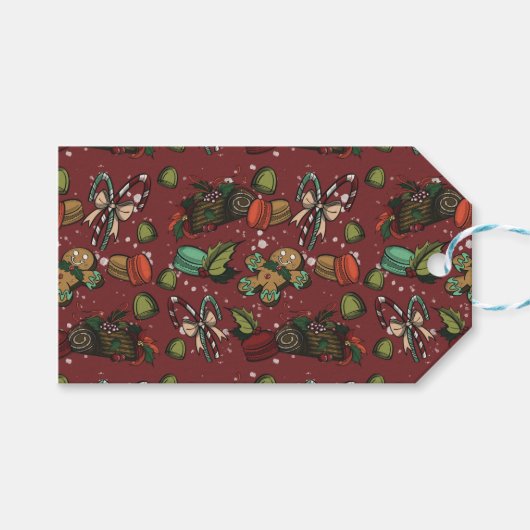 Kerstsnoepjes- Pepermunt (Kleur) Cadeaulabel (Voorkant (Horizontaal))