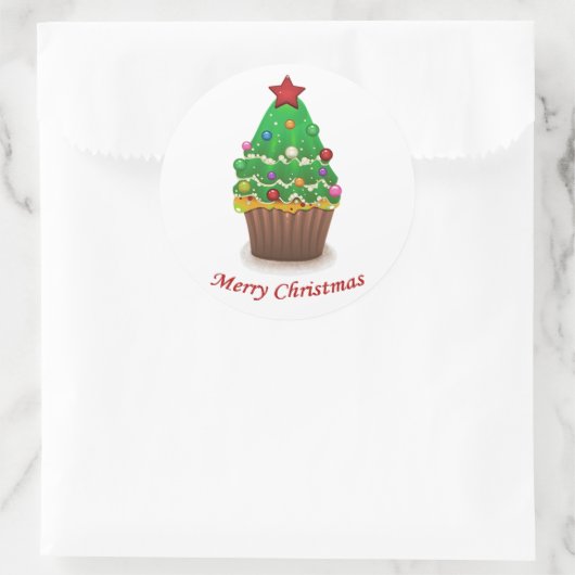 kerstsnoepjes ronde sticker (Tas)
