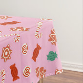 kerstsnoepjes - roze tafelkleed (Voorbeeld)