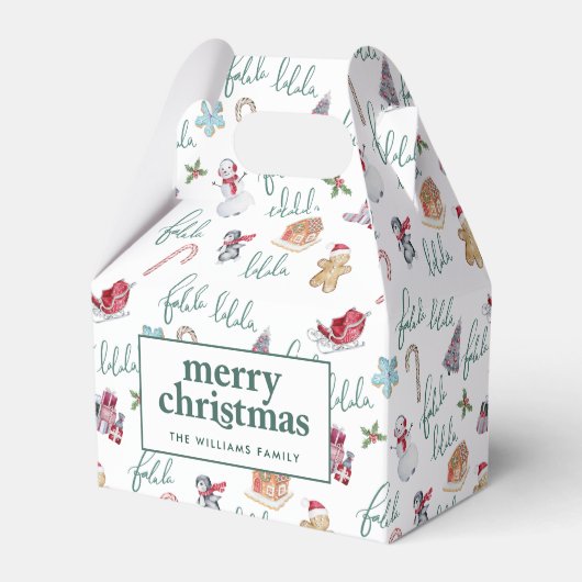 Kerstsnoepjes & Sneeuwmannen Bedankdoosjes (Voorkant Zijde)