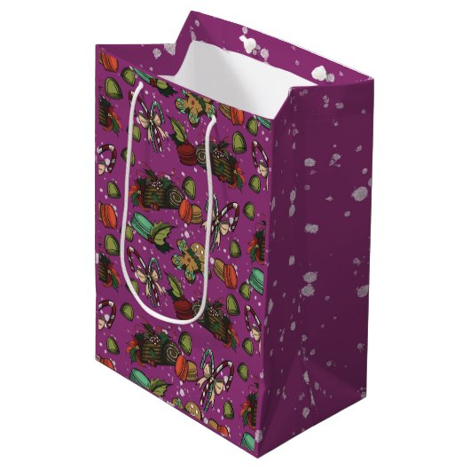 Kerstsnoepjes- Suikerpruim (Kleur) Medium Cadeauzakje (Voorkant Gekanteld)