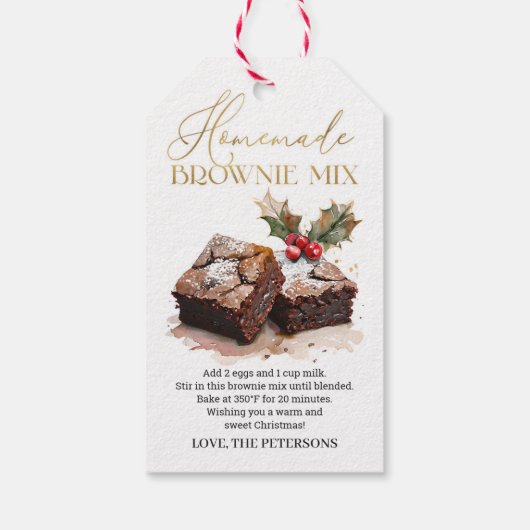 Kerstsnoepjes van Brownie Mix Cadeaulabel (Achterkant)