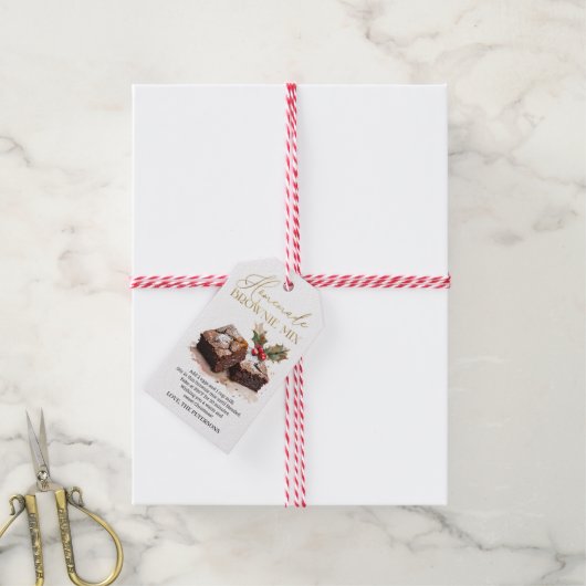 Kerstsnoepjes van Brownie Mix Cadeaulabel (Met Touw)