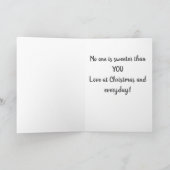 ** KERSTSNOEPJES VOOR MIJN ZOETE** FEESTDAGEN KAART (Binnen)