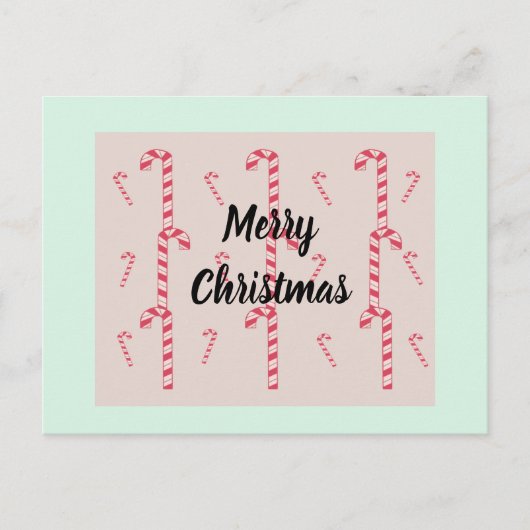 kerstsnoepkaartje feestdagenkaart (Voorkant)