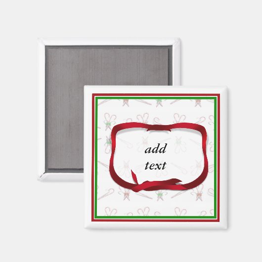 Kerstsnoepkanen Achtergrond Magneet (Voorkant / Achterkant)