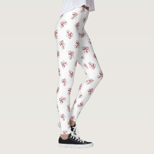 kerstsnoepkanen en Beren van poly Leggings (Rechts)