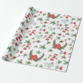 kerstsnoepkanen en Holly Cadeaupapier (Uitgerold)