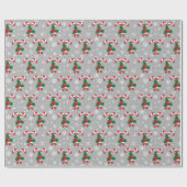 kerstsnoepkanen, Holly- en Snowflakes Cadeaupapier (Vlak)