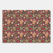 Kerstsnoepkanen, koekjes, Holly, sterren Inpakpapier Vel (Voorkant)