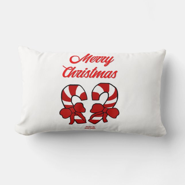 kerstsnoepkanen Lumbar Pillow Kussen (Voorkant)