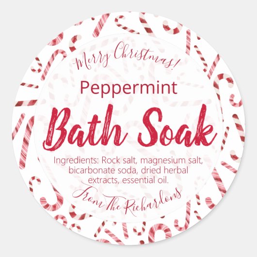 kerstsnoepriet Bath Bomb Salt Soak Labels (Voorkant)