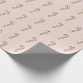 kerstsnoepriet blauw roze goudpatroon schattig cadeaupapier (Hoek)