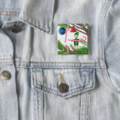 kerstsnoepriet Elf Vierkante Button 5,1 Cm (In situ)