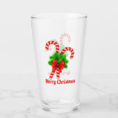 kerstsnoepriet en rood lintje op maat glas (Achterkant)