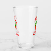 kerstsnoepriet en rood lintje op maat glas (Links)