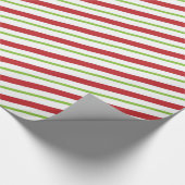 kerstsnoepriet, groen gestript verpakkingspapier cadeaupapier (Hoek)