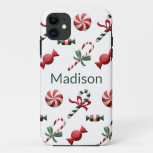 kerstsnoepriet Groene Aangepaste naam Case-Mate iPhone Case