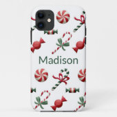 kerstsnoepriet Groene, gepersonaliseerde naam Case-Mate iPhone Case (Achterkant)