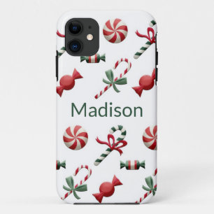 kerstsnoepriet Groene, gepersonaliseerde naam Case-Mate iPhone Case