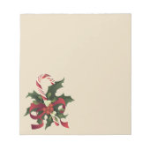 kerstsnoepriet in een mistletoe en een holly berr notitieblok (Voorkant)