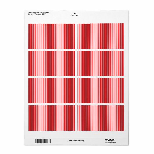 kerstsnoepriet in kerstrood etiket (Full Sheet)