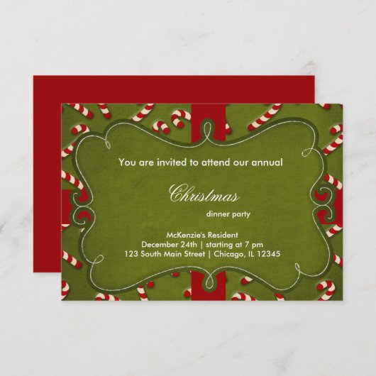 kerstsnoepriet kaart (Voorkant / Achterkant)