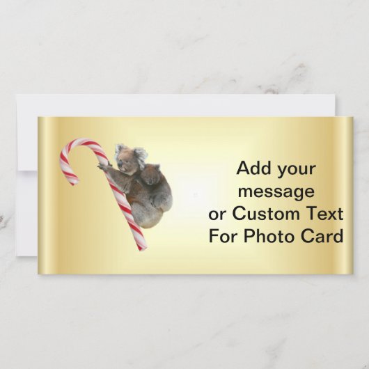 kerstsnoepriet Koalas Feestdagenkaart (Voorkant)